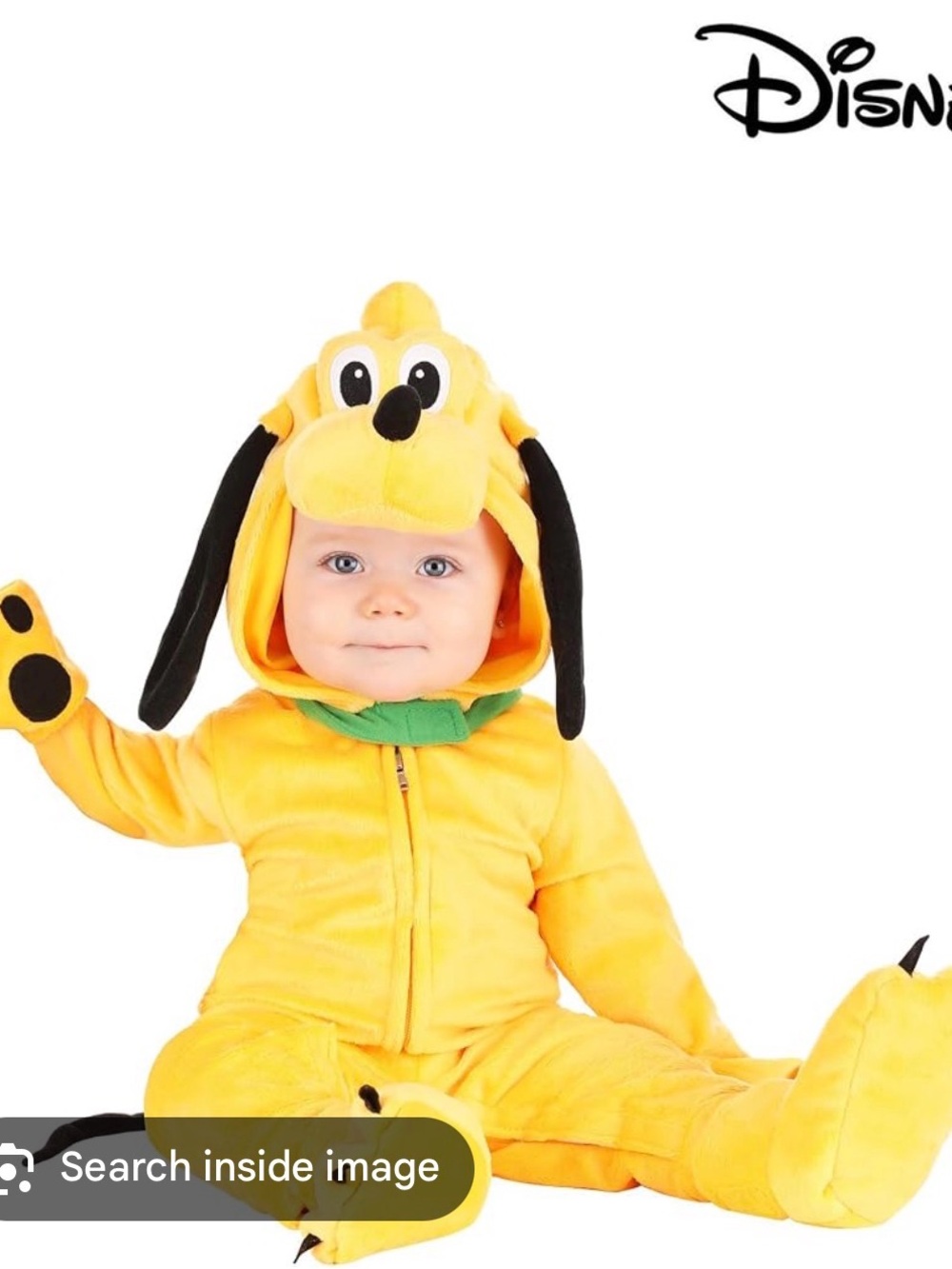 Disney Yellow Pluto Plush Hooded Costume with Black Ears